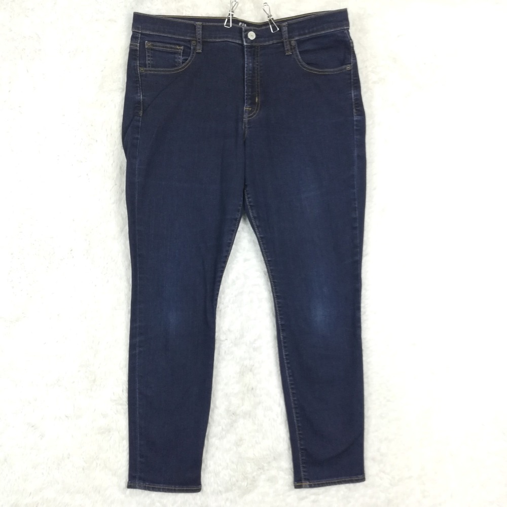 Gap 1969 Womens Jeans True Skinny Blue Denim Dark Wash High Rise Plus‎ 16